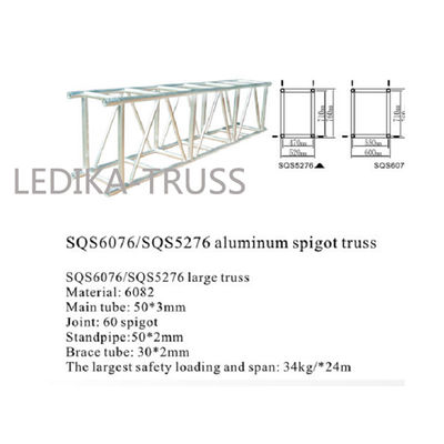 High Load Capacity Stage Roof Truss for Music Event with Structural Support